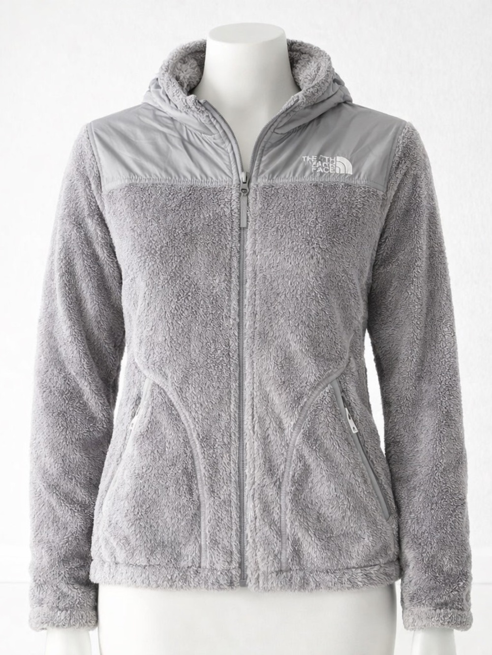 The North Face Women's Cozy Hooded Teddy Jacket Light Gray Gorpcore Outdoor M